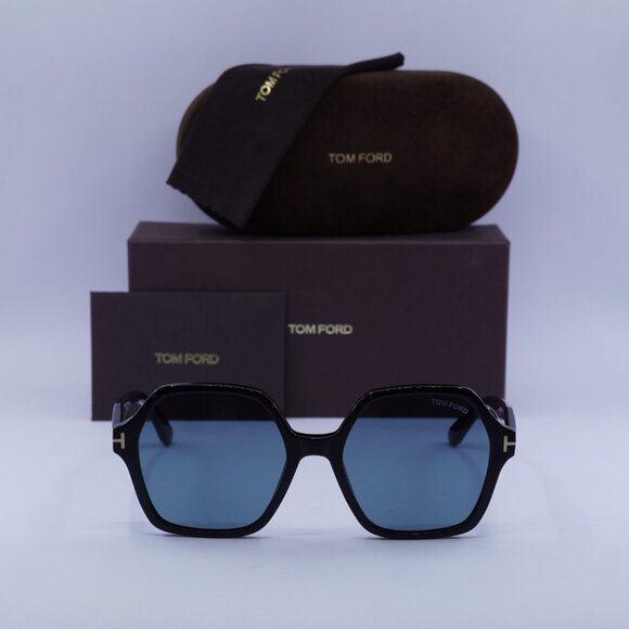 Tom Ford Romy FT1032 01A Geometric Sunglasses - Black/Smoke Blue main image 7